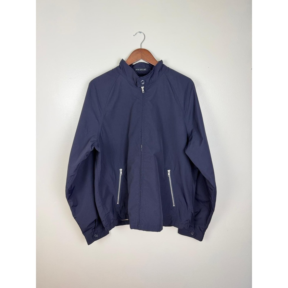 St Johns Bay Men's Bomber Jacket, Navy Blue L Water Resistant Smart Casual Fit